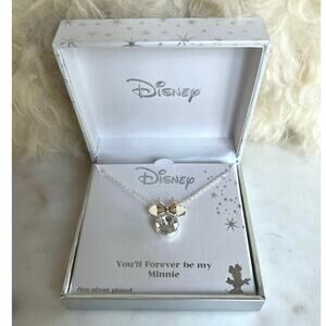 Disney Fine Silver "You'll Forever Be My Minnie" Mouse Necklace